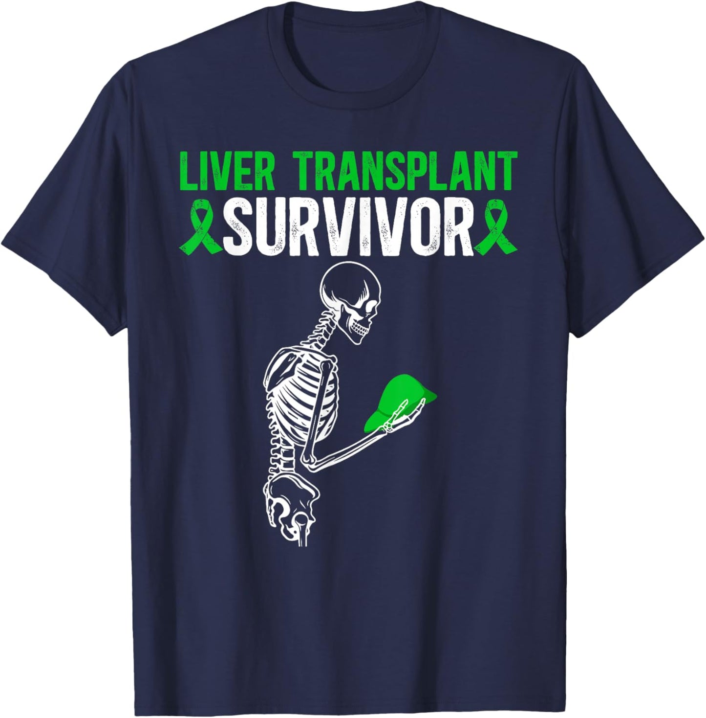 Liver Transplant Survivor Liver Transplant Surgery T-Shirt - T-Shirt | Navy