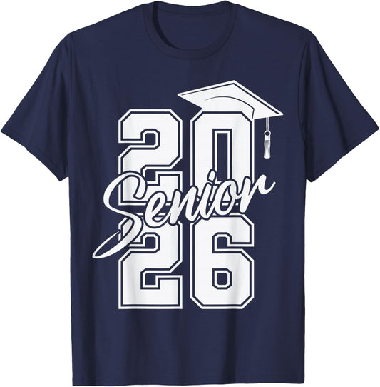 Class of 2026 Senior Graduation from High School College T-Shirt - T-Shirt | Navy