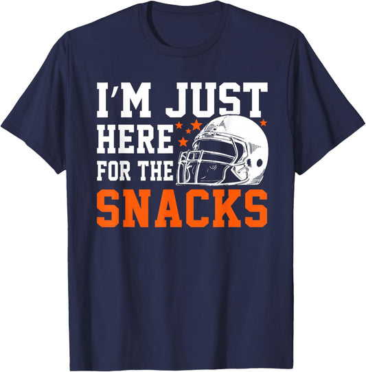 Just Here for The Snacks American Football Funny Women Kids T-Shirt - T-Shirt | Navy