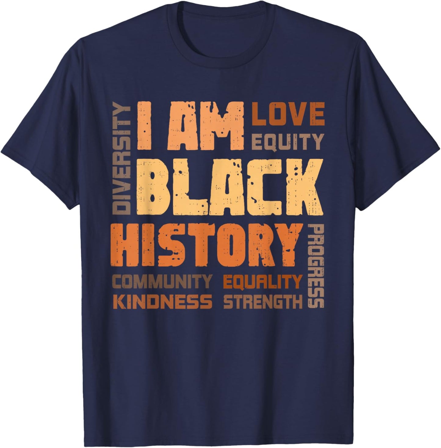 Black History Month Diversity Melanin African Men Women Kids T-Shirt - T-Shirt | Navy