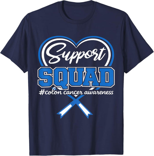 Colon Cancer Support Squad Colon Cancer Awareness T-Shirt - T-Shirt | Navy
