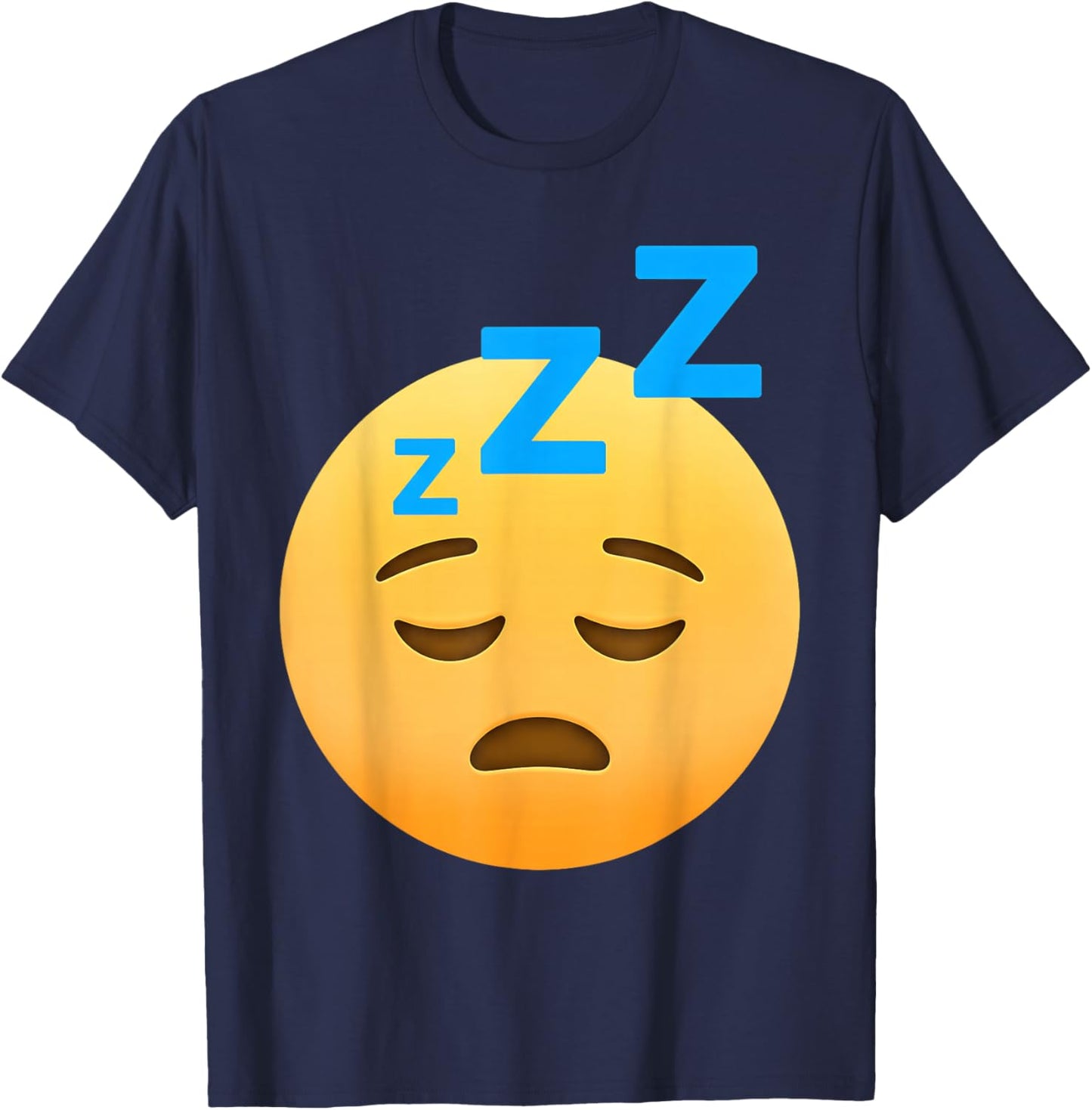 Funny Sleeping Emoticon Sleep Face Snoring Zzz Sleepy Face T-Shirt - T-Shirt | Navy