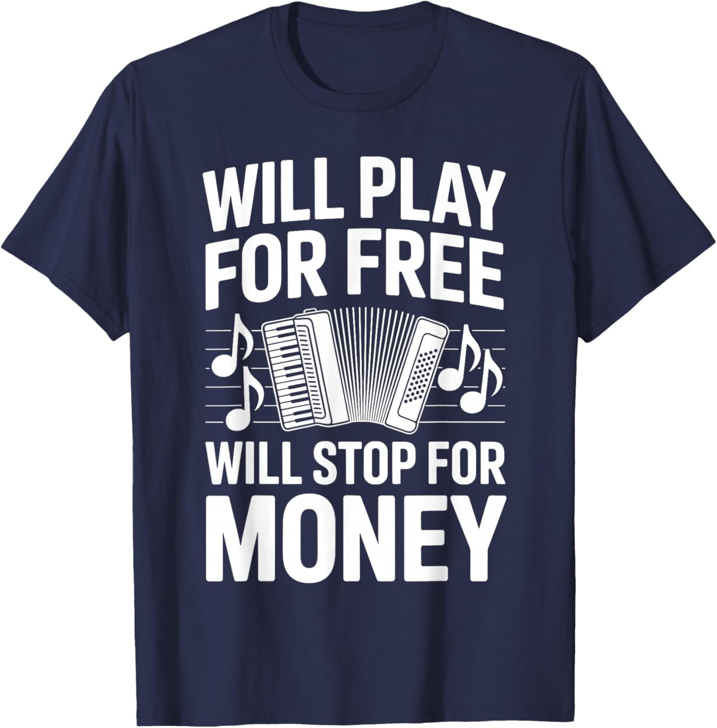 Accordion Art Women Accordionist Accordion Player T-Shirt - T-Shirt | Navy