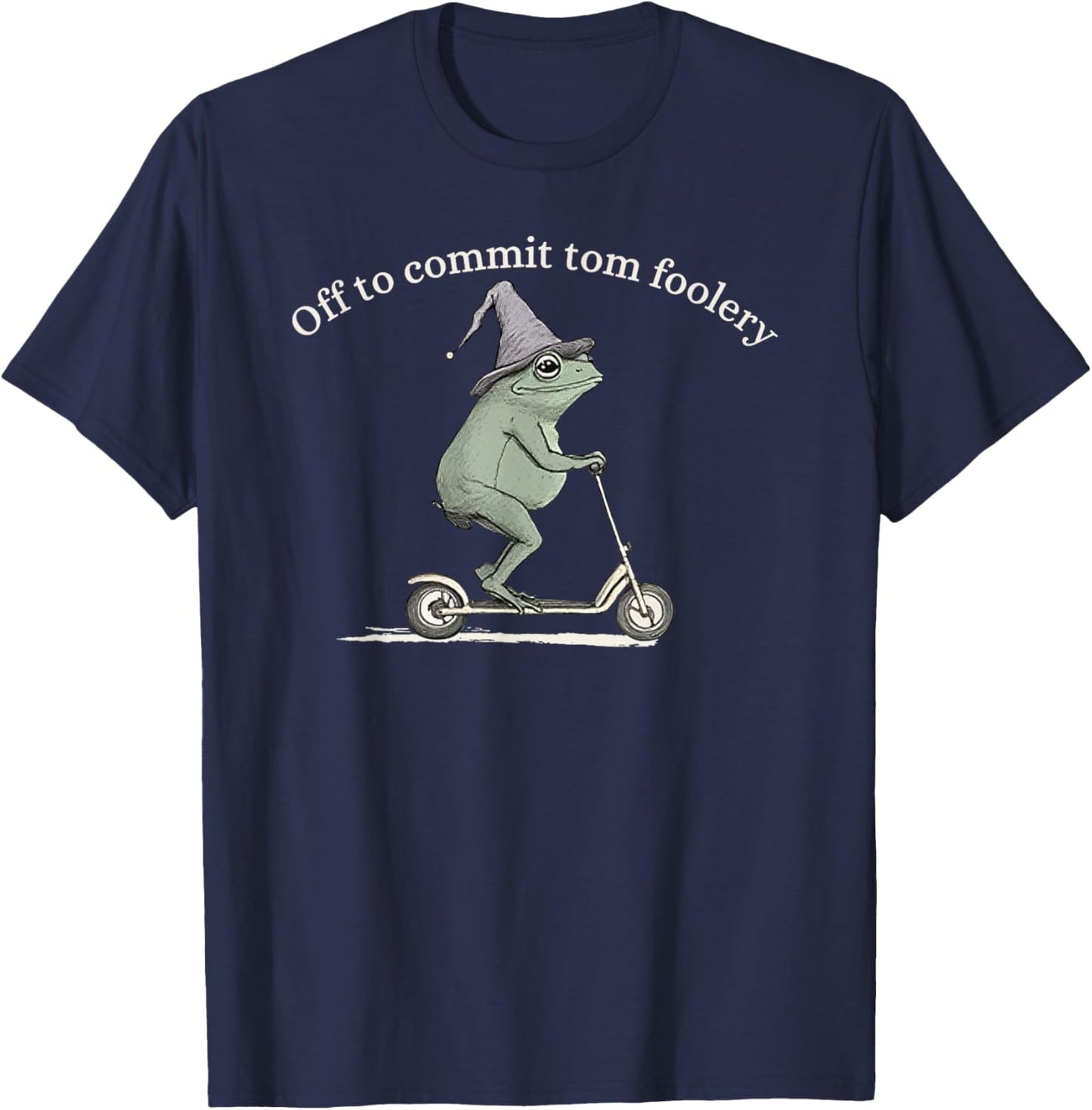 Off to Commit Tom Foolery Comfort Colors Frog Funny Meme T-Shirt - T-Shirt | Navy