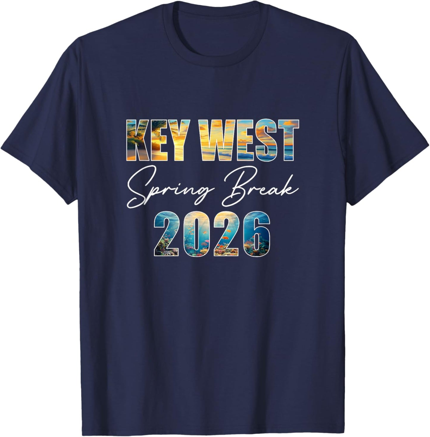 Key West Spring Break 2026 Summer Vacation Beach T-Shirt - T-Shirt | Navy
