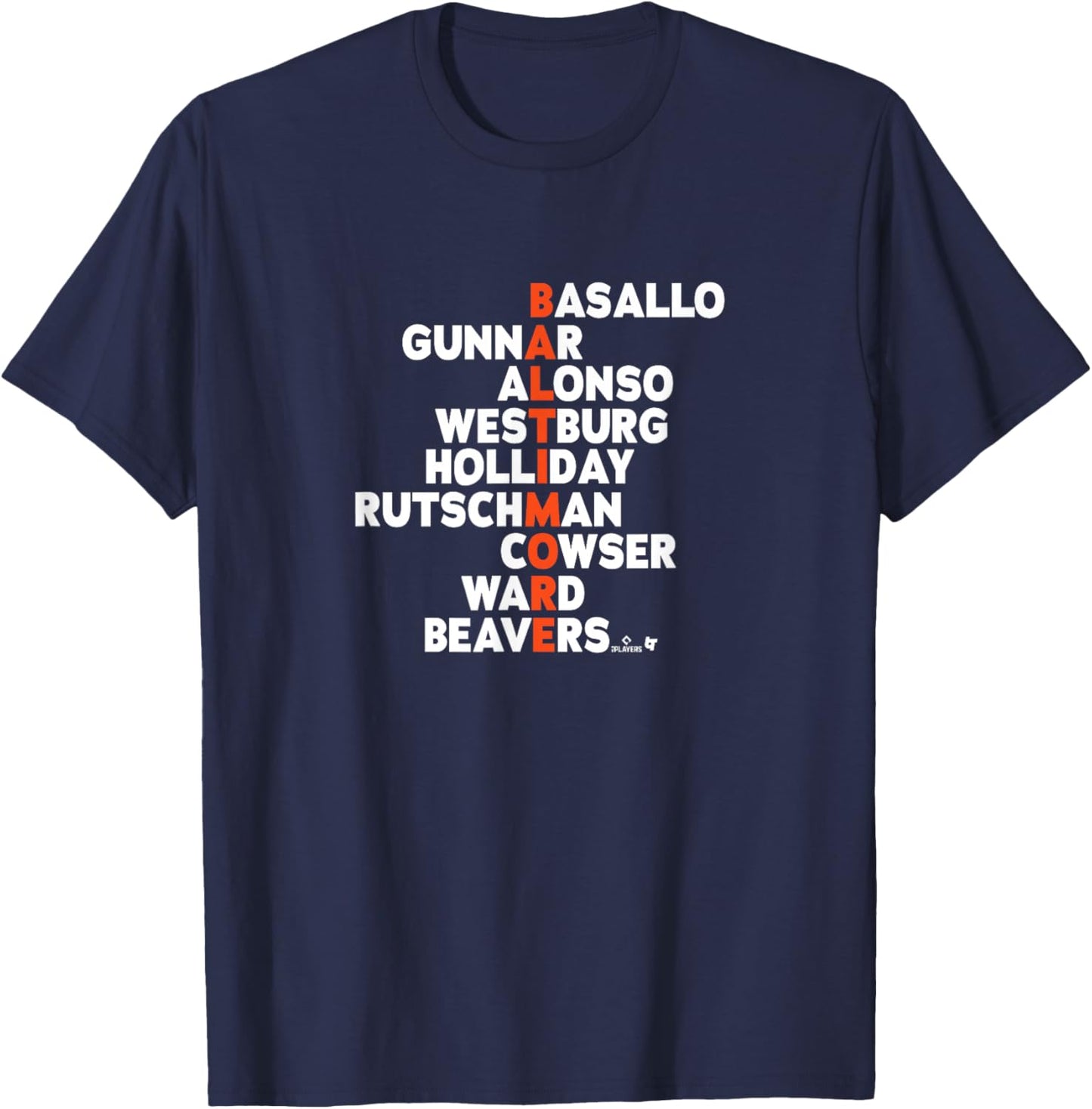 Baltimore Baseball Names 2026 T-Shirt - T-Shirt | Navy