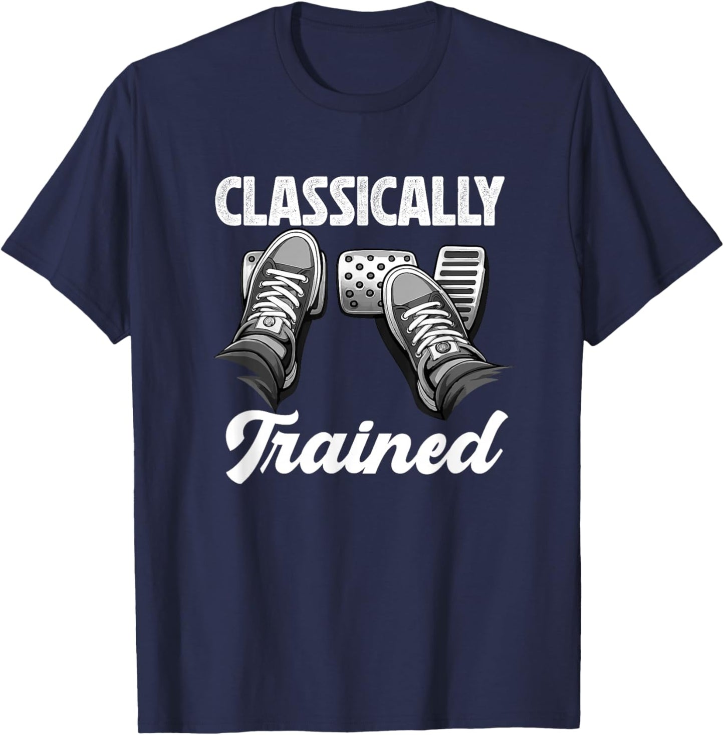 Classically Trained Stick Shift Manual Car Transmission T-Shirt - T-Shirt | Navy