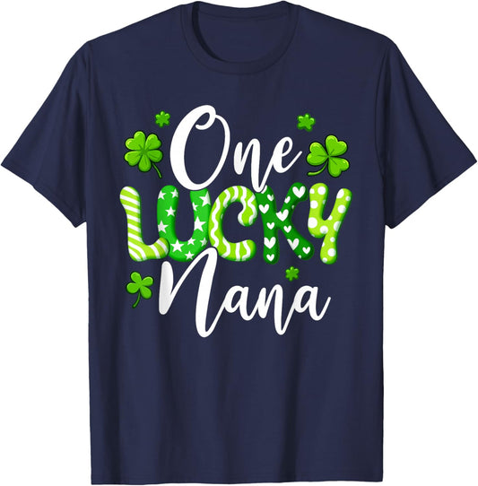One Lucky Nana Shamrock Nana St Patrick's Day T-Shirt - T-Shirt | Navy
