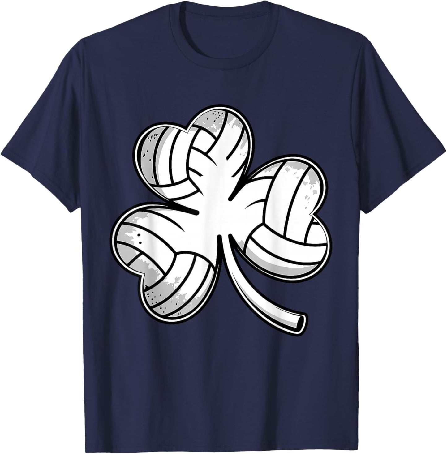 Volleyball Irish Shamrock Clover Sports St. Patricks Day T-Shirt - T-Shirt | Navy