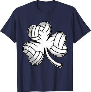 Volleyball Irish Shamrock Clover Sports St. Patricks Day T-Shirt - T-Shirt | Navy