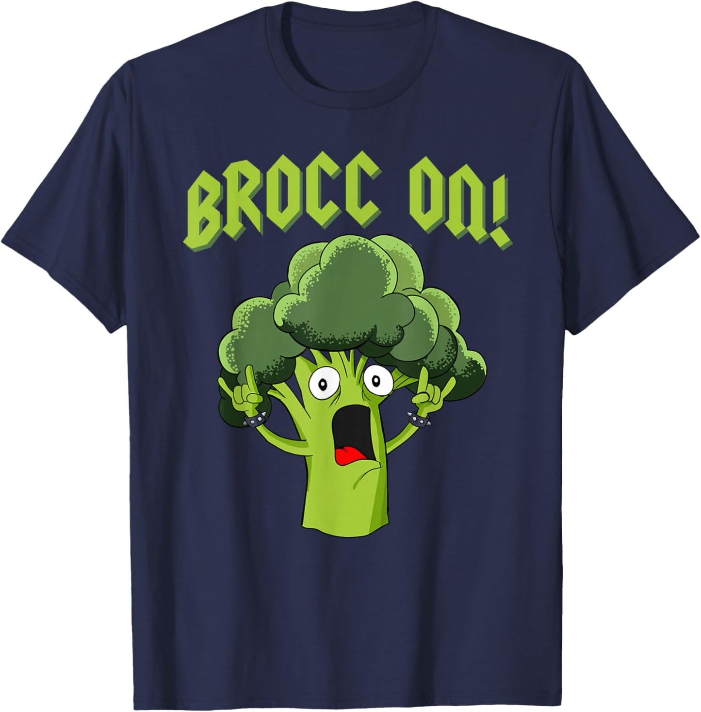 Broccoli Brocc On T-Shirt - T-Shirt | Navy