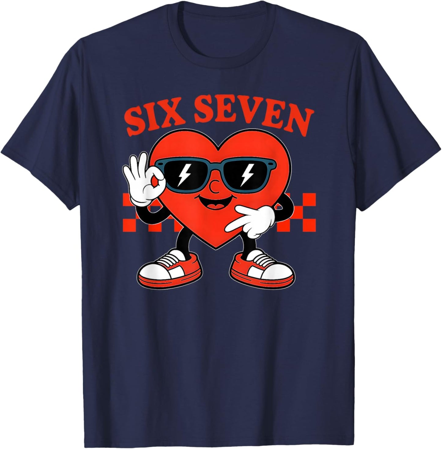 67 Shirt Boys Kids Funny Six Seven 6 7 Valentine Day 67 Meme T-Shirt - T-Shirt | Navy