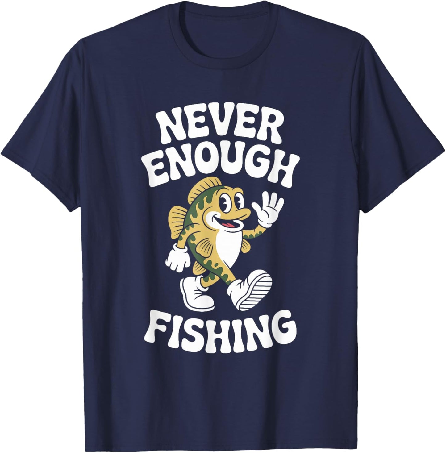 Funny Fishing Retro T-Shirt - T-Shirt | Navy