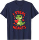 I Steal Hearts Valentine's Day Alligator T-Shirt - T-Shirt | Navy
