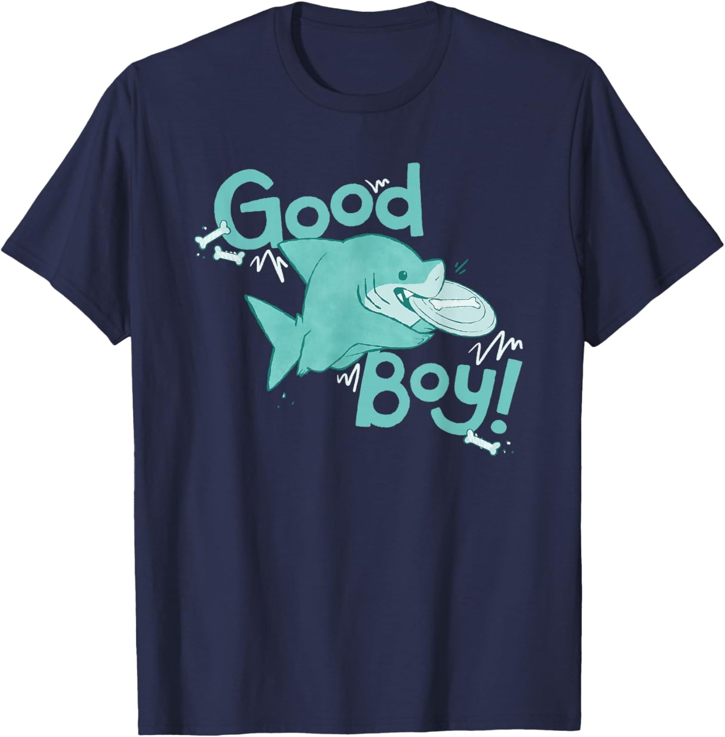 Marvel Jeff The Land Shark Good Boy! Snacky Bone Fetch T-Shirt - T-Shirt | Navy