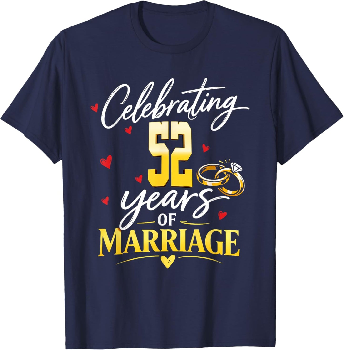 Celerating 1974 52th 52 Years Wedding Anniversary T-Shirt - T-Shirt | Navy