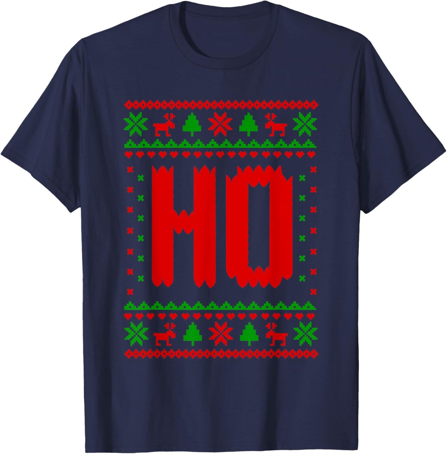 Where's My Ho at? Ho Merry Christmas Holiday Couples Ugly T-Shirt - T-Shirt | Navy