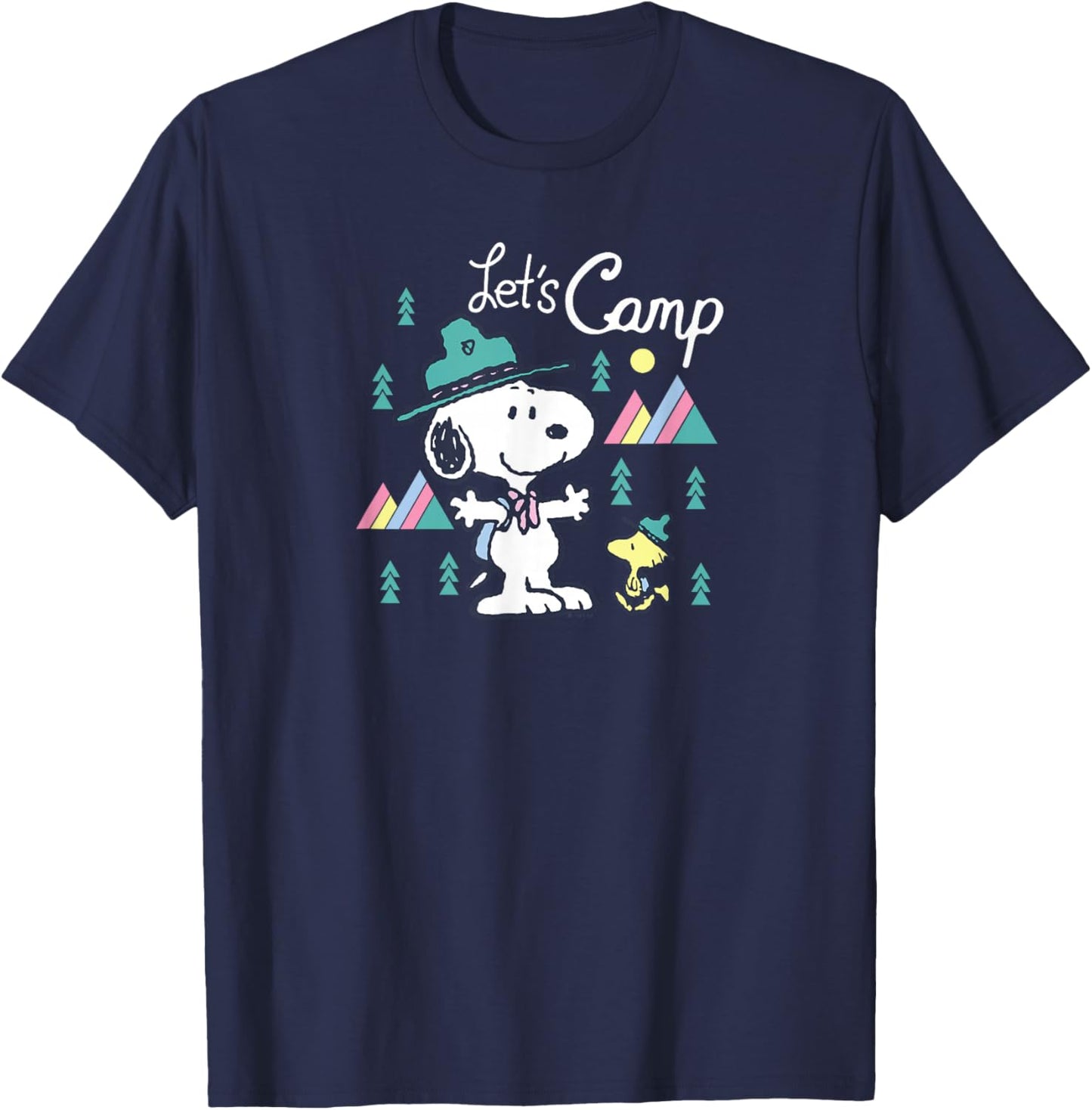 Snoopy & Woodstock - Beagle Scout - Lets Camp T-Shirt - T-Shirt | Navy