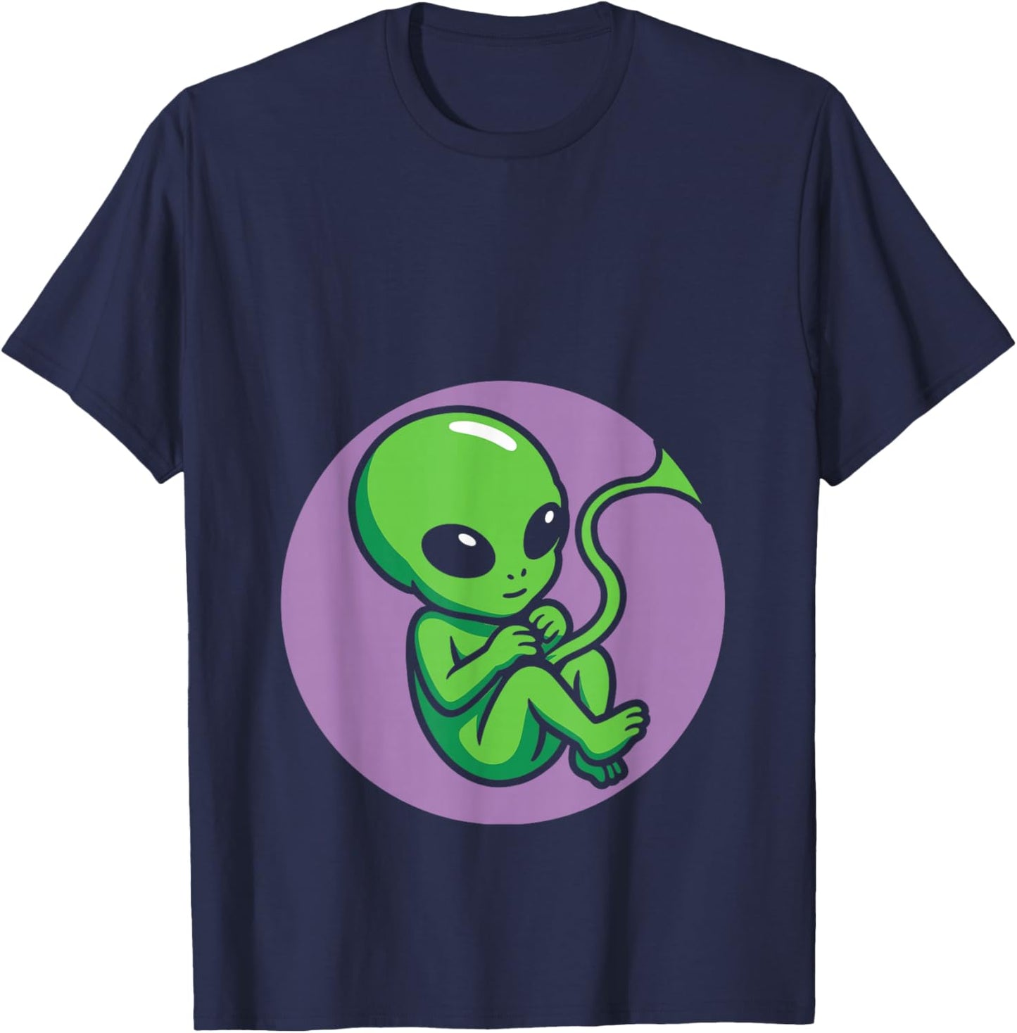Pregnant Alien - Expectant Mom to Be Fetus Embryo Baby T-Shirt - T-Shirt | Navy