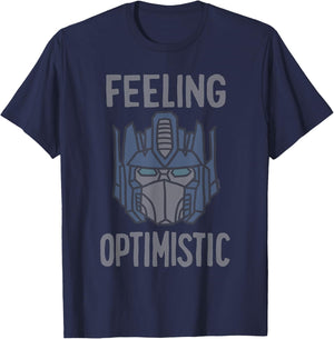 Transformers Optimus Prime Feeling Optomistic T-Shirt - T-Shirt | Navy
