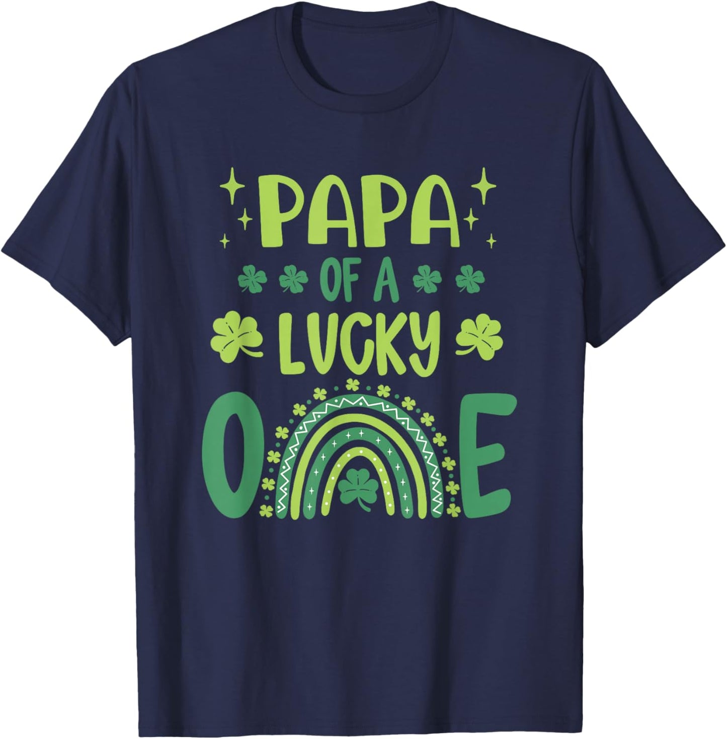 Papa of The Lucky One First Birthday St Patrick's Day T-Shirt - T-Shirt | Navy