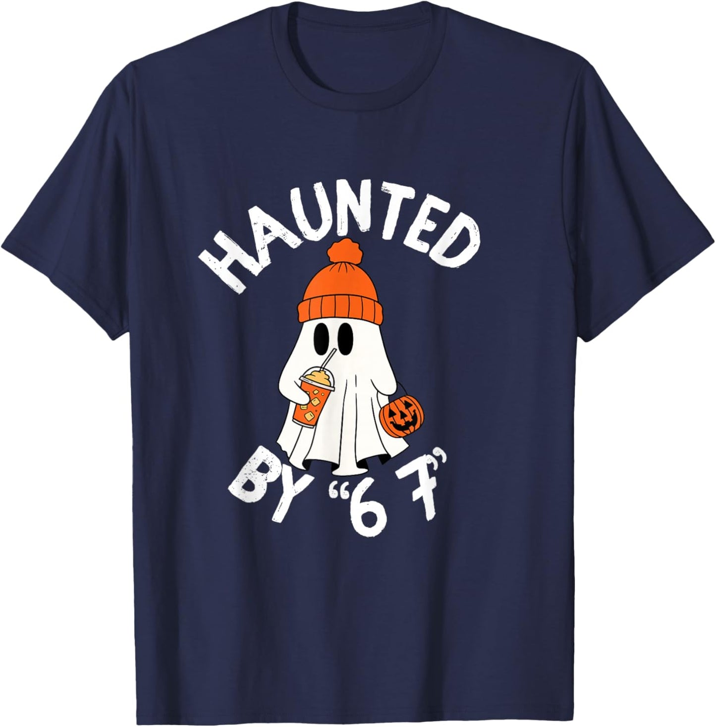 Funny Haunted by 6 7 Halloween T-Shirt - T-Shirt | Navy