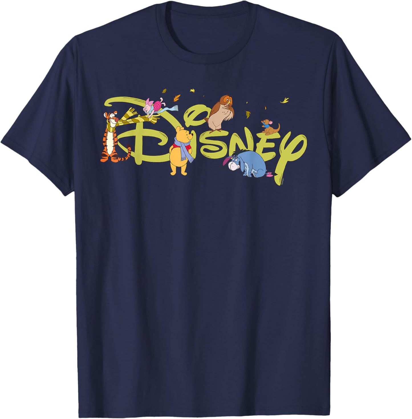 Disney Winnie The Pooh & Friends Script Logo Trip Vacation T-Shirt - T-Shirt | Navy