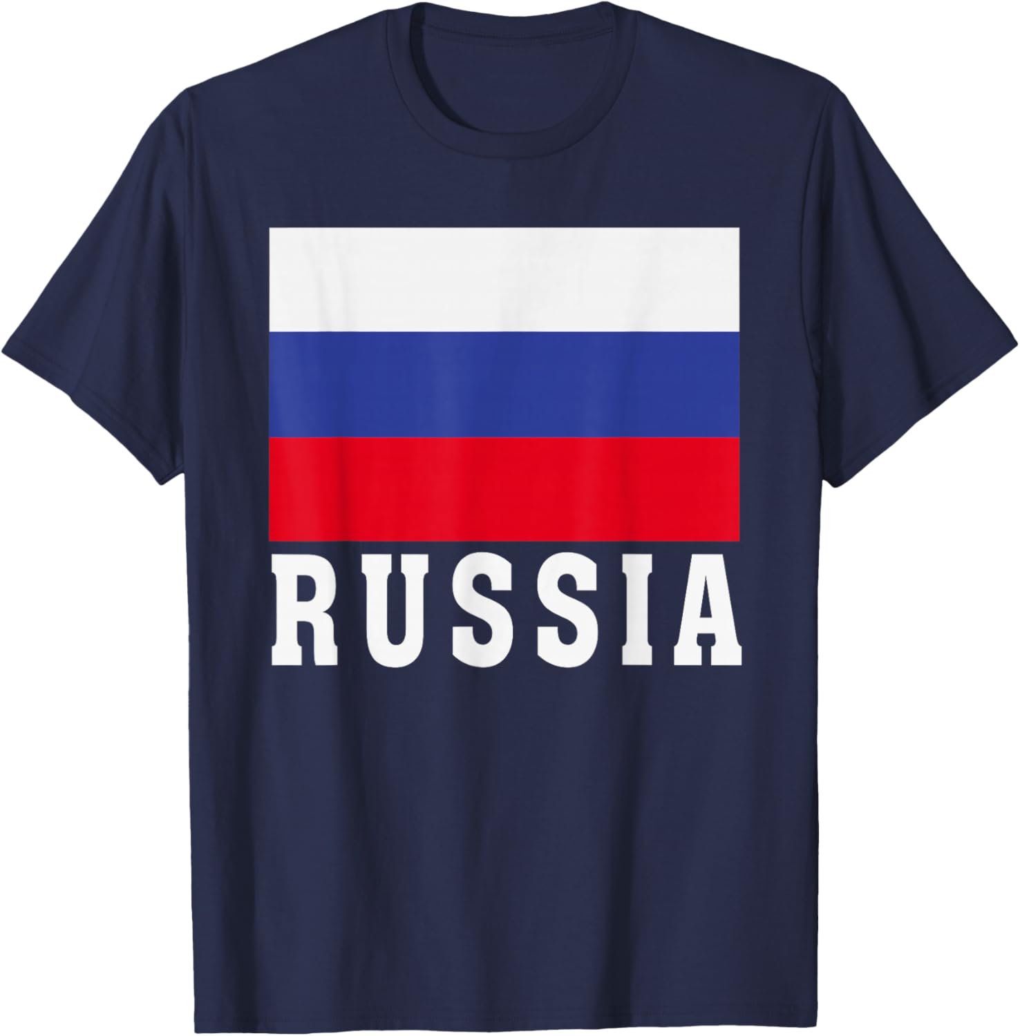 Russia Flag Patriotic National Roots Souvenir T-Shirt - T-Shirt | Navy