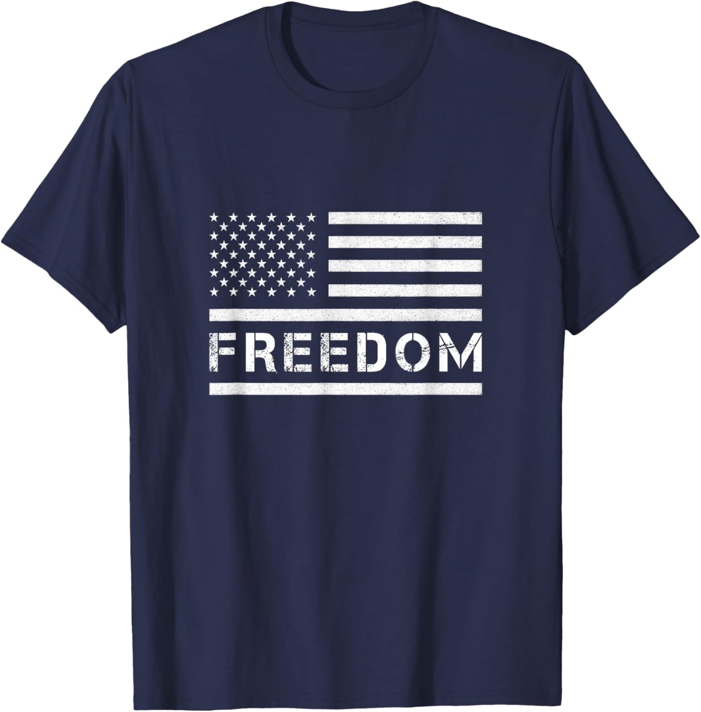 Freedom Shirt American Flag Graphic Patriotic Freedom T-Shirt - T-Shirt | Navy