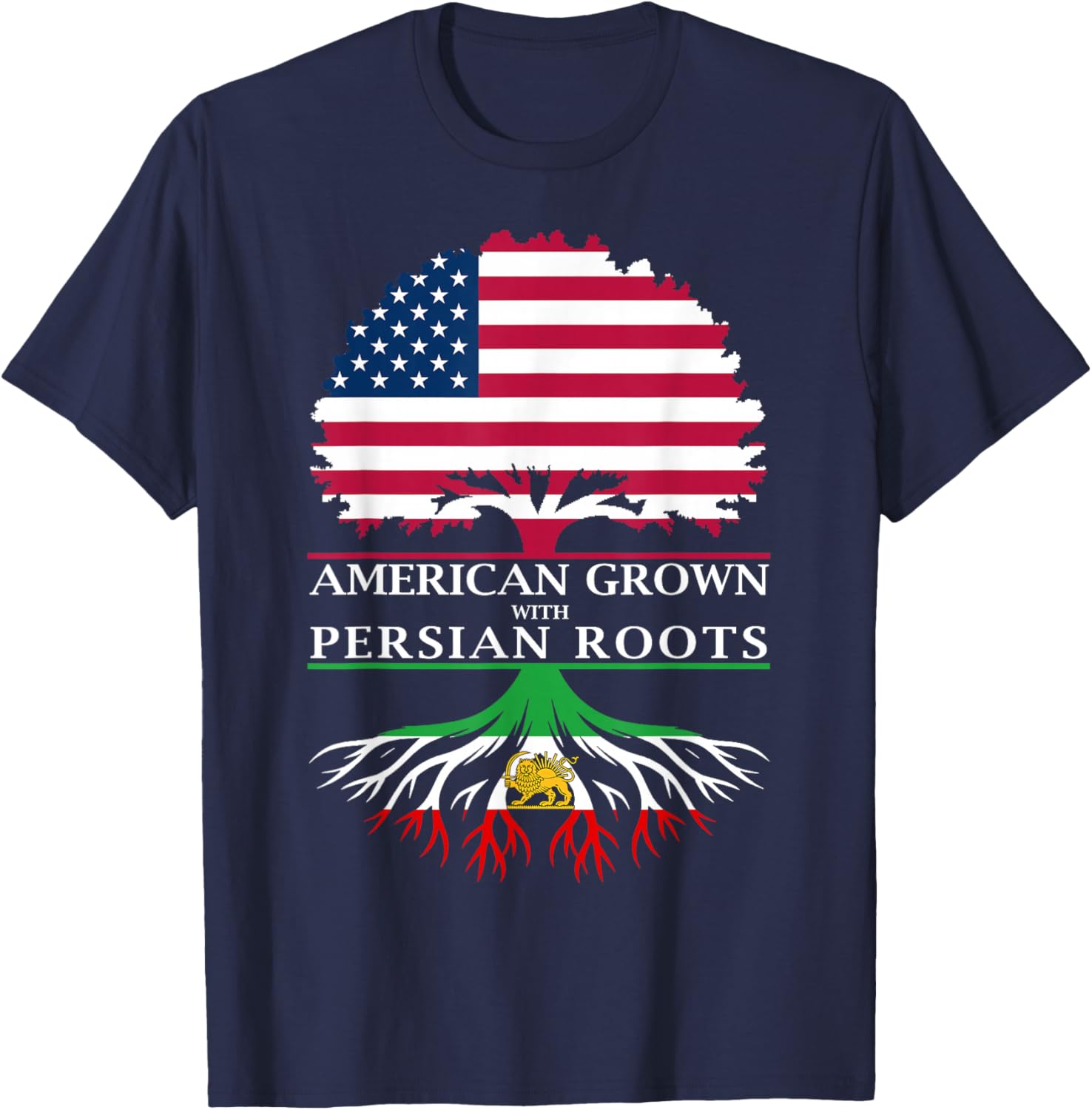 American Grown with Persian Roots T-Shirt - T-Shirt | Navy