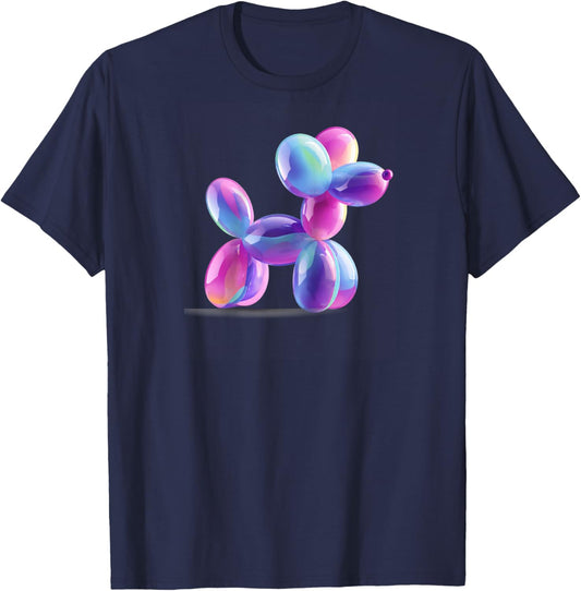 Dopamine Aesthetic Balloon Dog Colorful Art Raglan Baseball T-Shirt - T-Shirt | Navy
