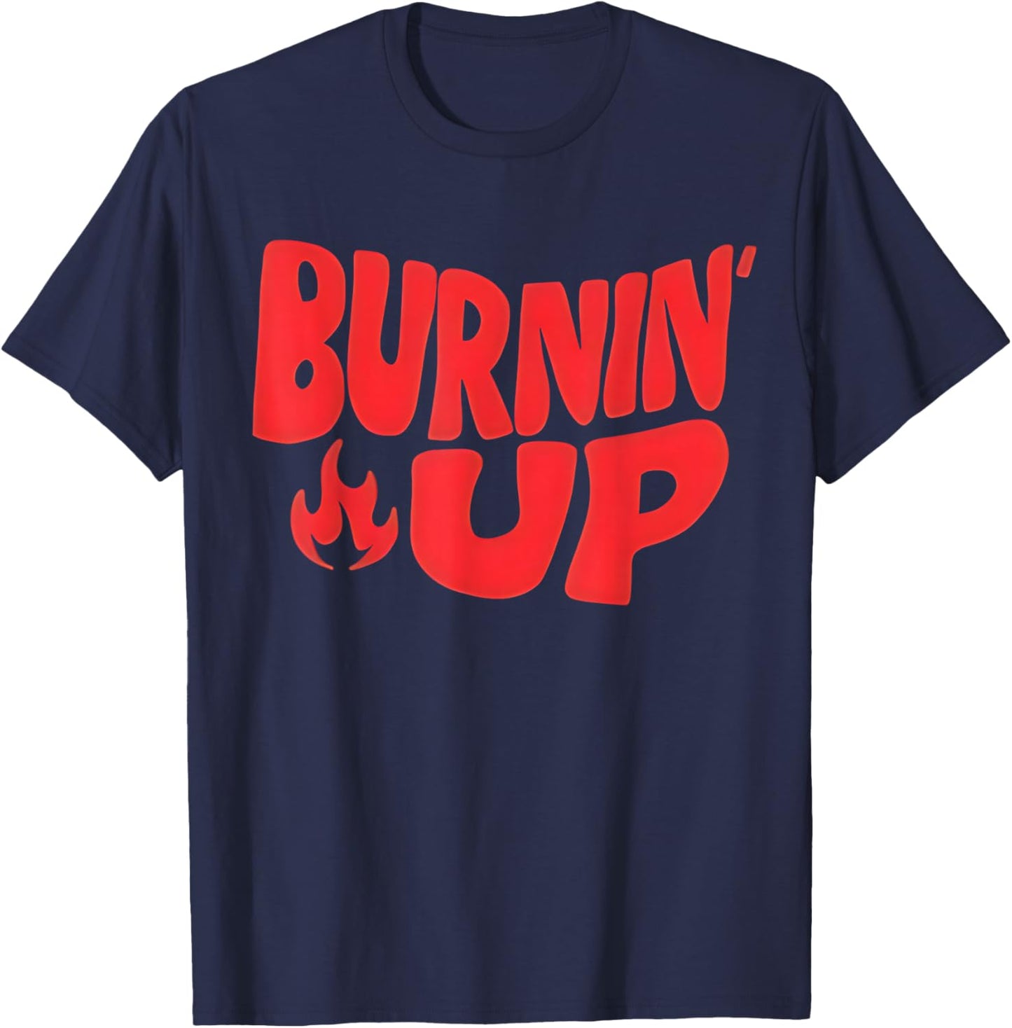 Burnin Up Flames Vintage T-Shirt - T-Shirt | Navy
