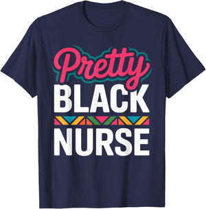 Black Nurse Melanin Woman Black History Month Nursing T-Shirt - T-Shirt | Navy