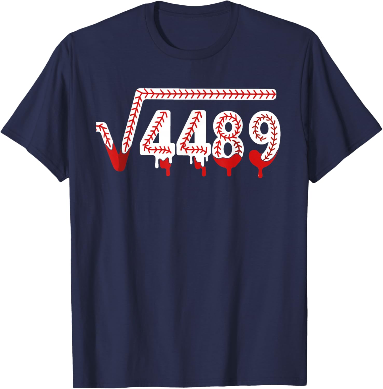 67 Ice Cream Drip Meme Baseball Square Root 4489 Slang Math T-Shirt - T-Shirt | Navy