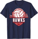 Hawks Volleyball Back to School Spirit M T-Shirt - T-Shirt | Navy
