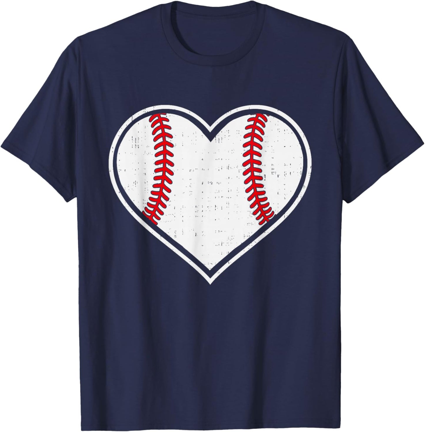 Baseball Heart Love Sport Valentines Day Men Women Boys Kids T-Shirt - T-Shirt | Navy