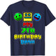 My 7th Birthday Dash Video Game Theme Kids 7 Party Geometry T-Shirt - T-Shirt | Navy