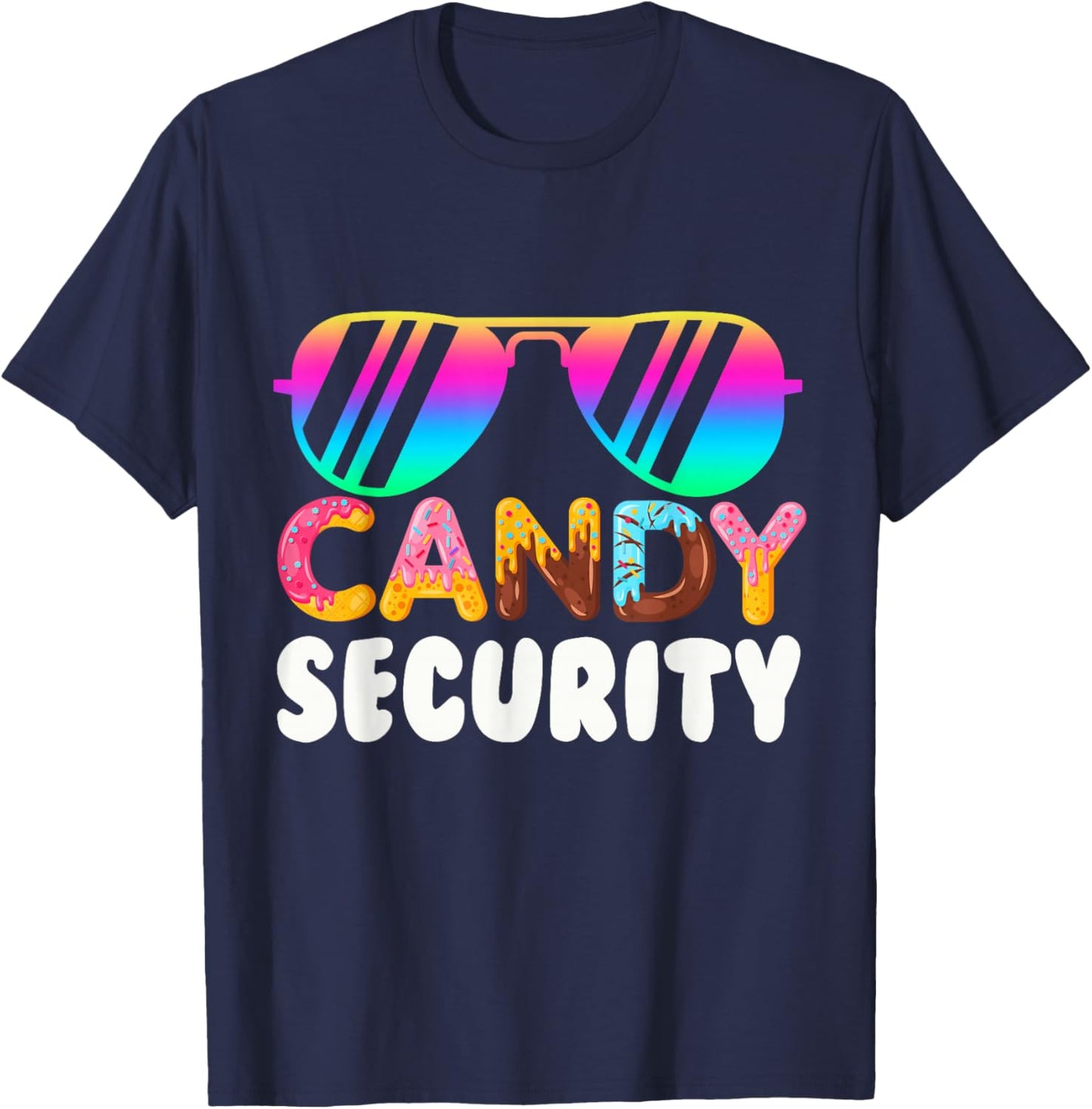 Candyland Candy Security Funny Candy Halloween Costume Adult T-Shirt - T-Shirt | Navy