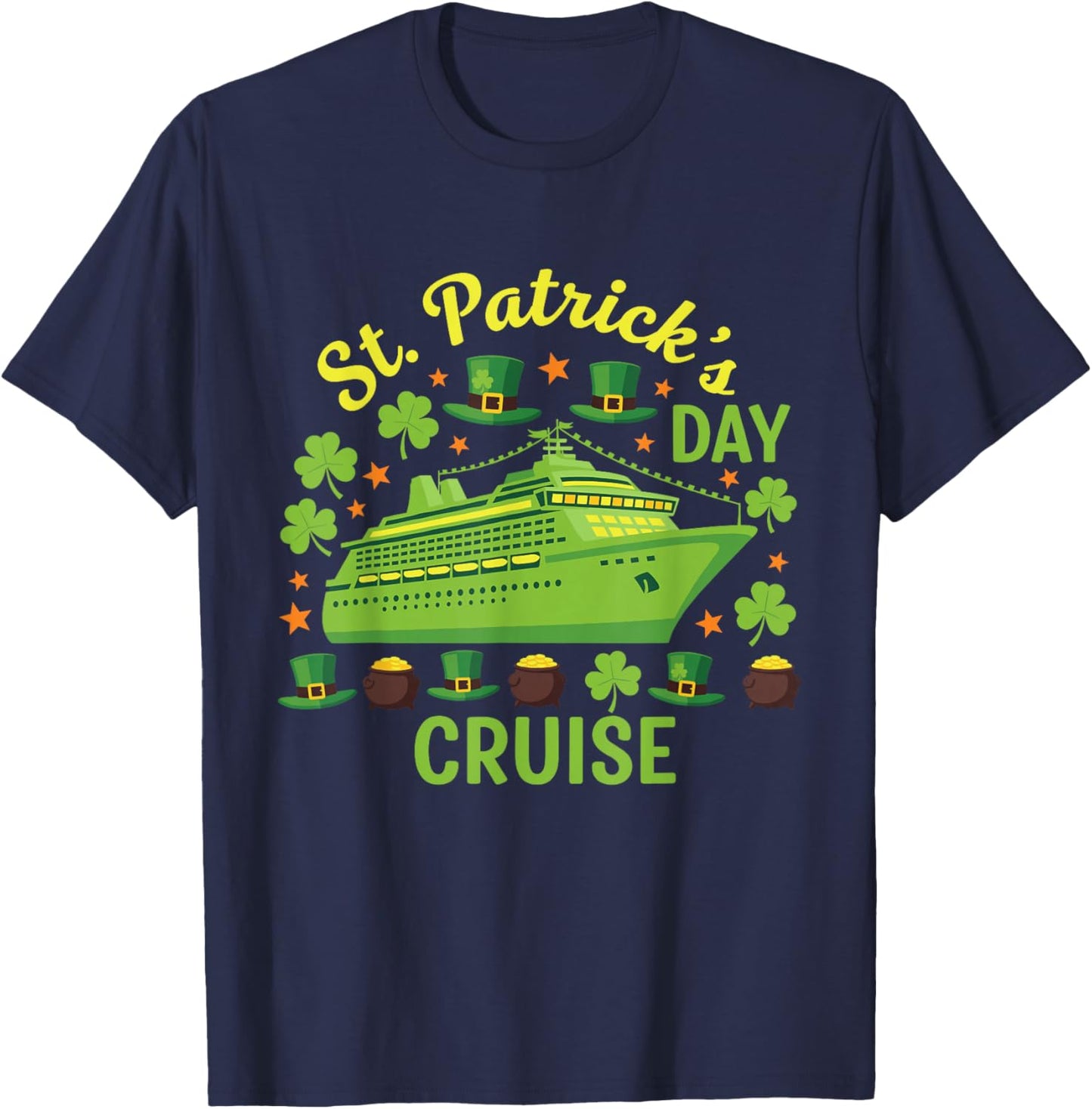 St Patrick's Day Cruise 2026 Family Matching Vacation Squad T-Shirt - T-Shirt | Navy