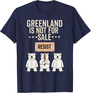 Greenland is not for Sale Polar Bear Greenland Support Prote T-Shirt - T-Shirt | Navy