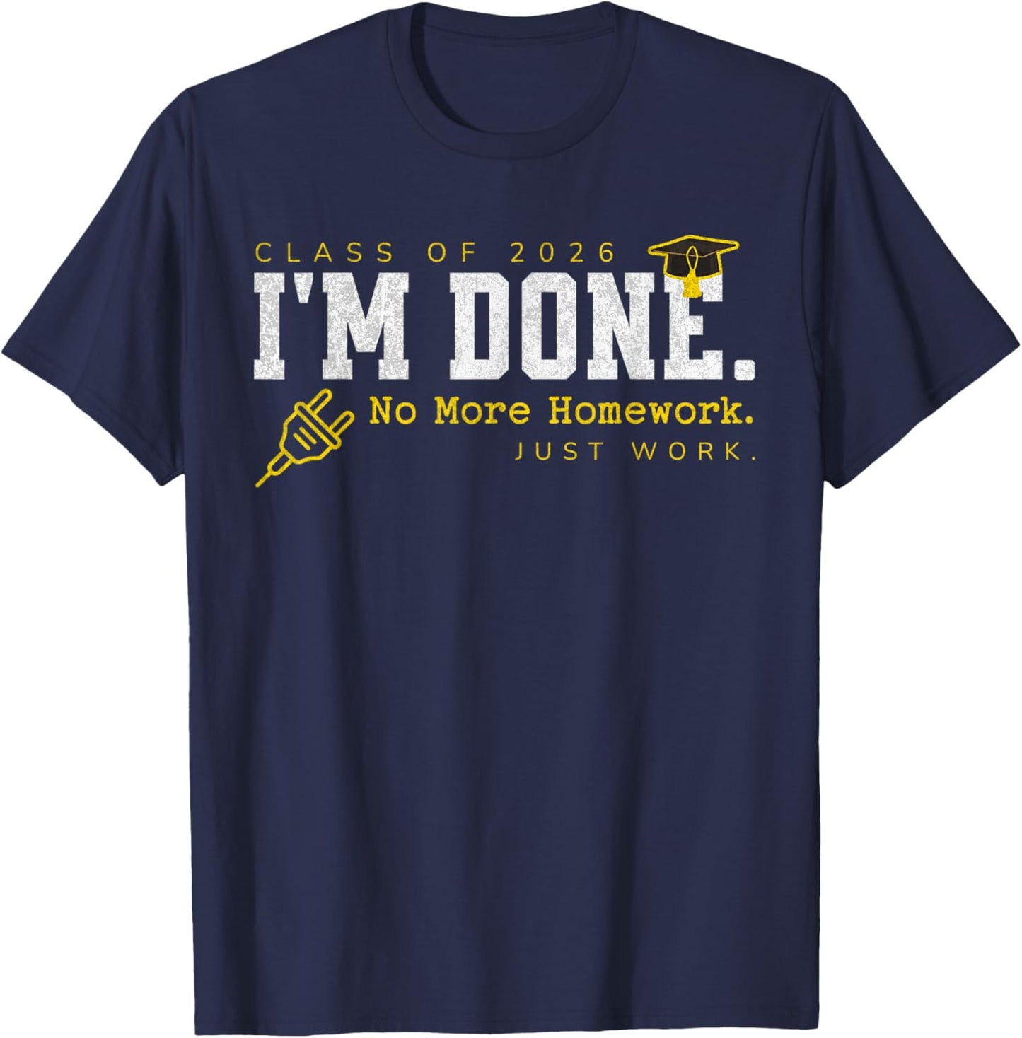Class of 2026 Electrician Graduation Trade School Graduate T-Shirt - T-Shirt | Navy