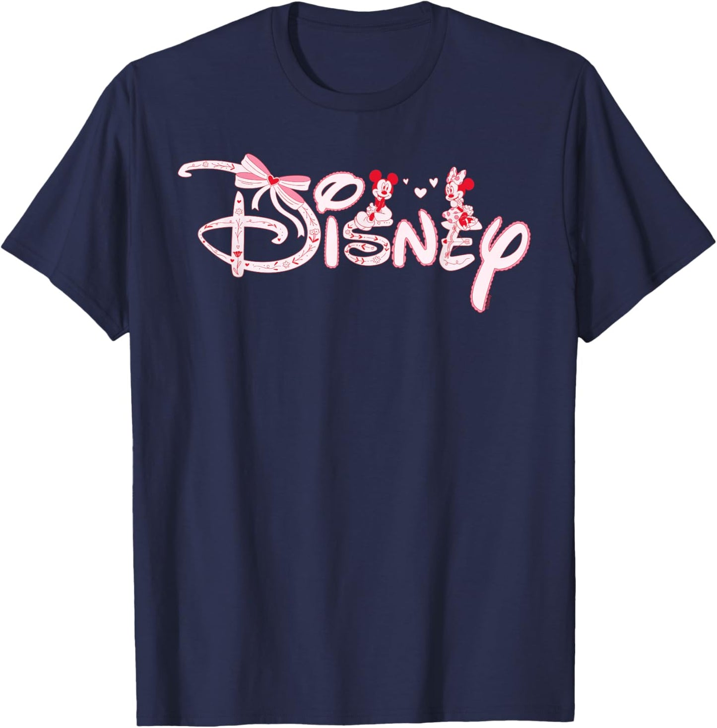 Disney Mickey & Minnie Coquette Valentine's Day Cute Trip T-Shirt - T-Shirt | Navy