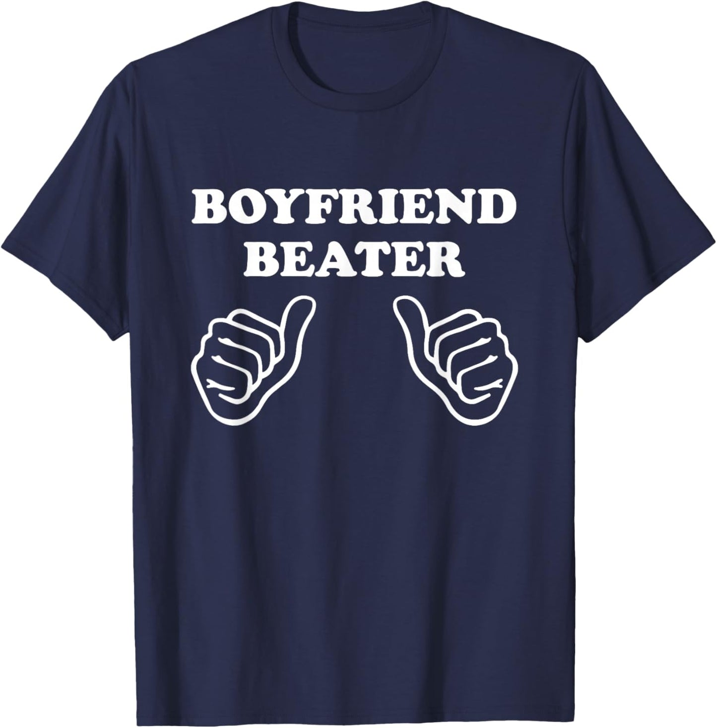 Boyfriend Beater Funny Girlfriend Humor Retro Groovy T-Shirt - T-Shirt | Navy