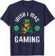 Irish I was Gaming St Patricks Day Video Gamer Leprechaun T-Shirt - T-Shirt | Navy
