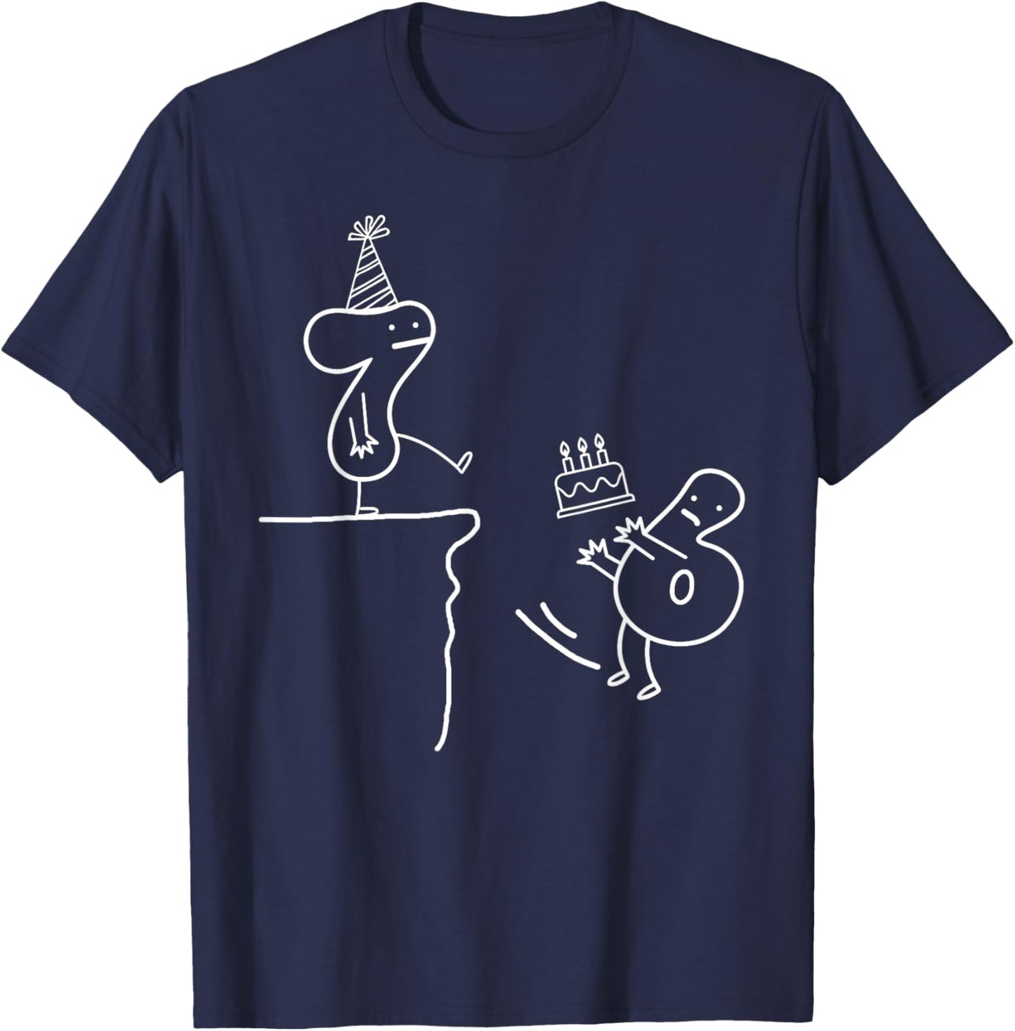 Funny Goodbye 6 Hello 7 Birthday 7th Bday 7 Years Old 67 Boy T-Shirt - T-Shirt | Navy