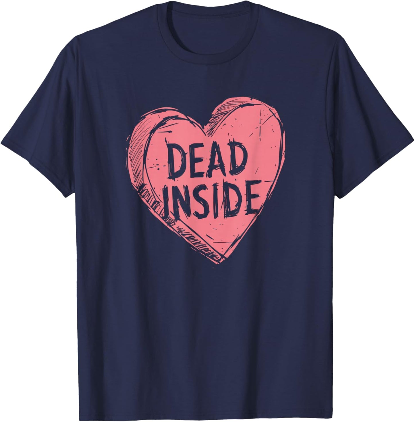 Anti Valentines | Dead Inside T-Shirt - T-Shirt | Navy
