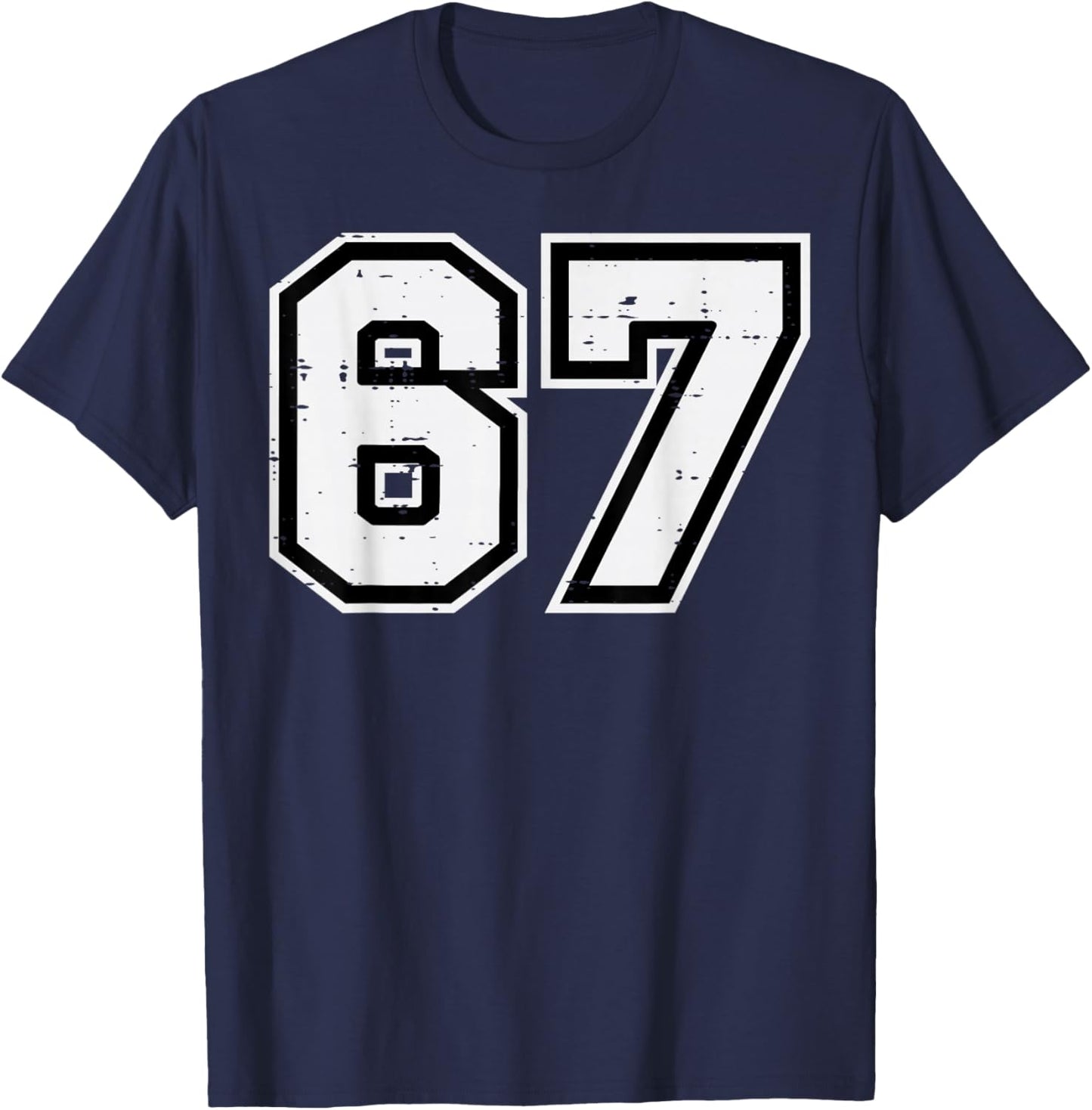 67 Six Seven Funny Meme 6 7 Slang Gen Alpha Boys Kids Youth T-Shirt - T-Shirt | Navy