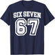 Number 67 Numbered Uniform Sports Jersey Team 67th Birthday T-Shirt - T-Shirt | Navy