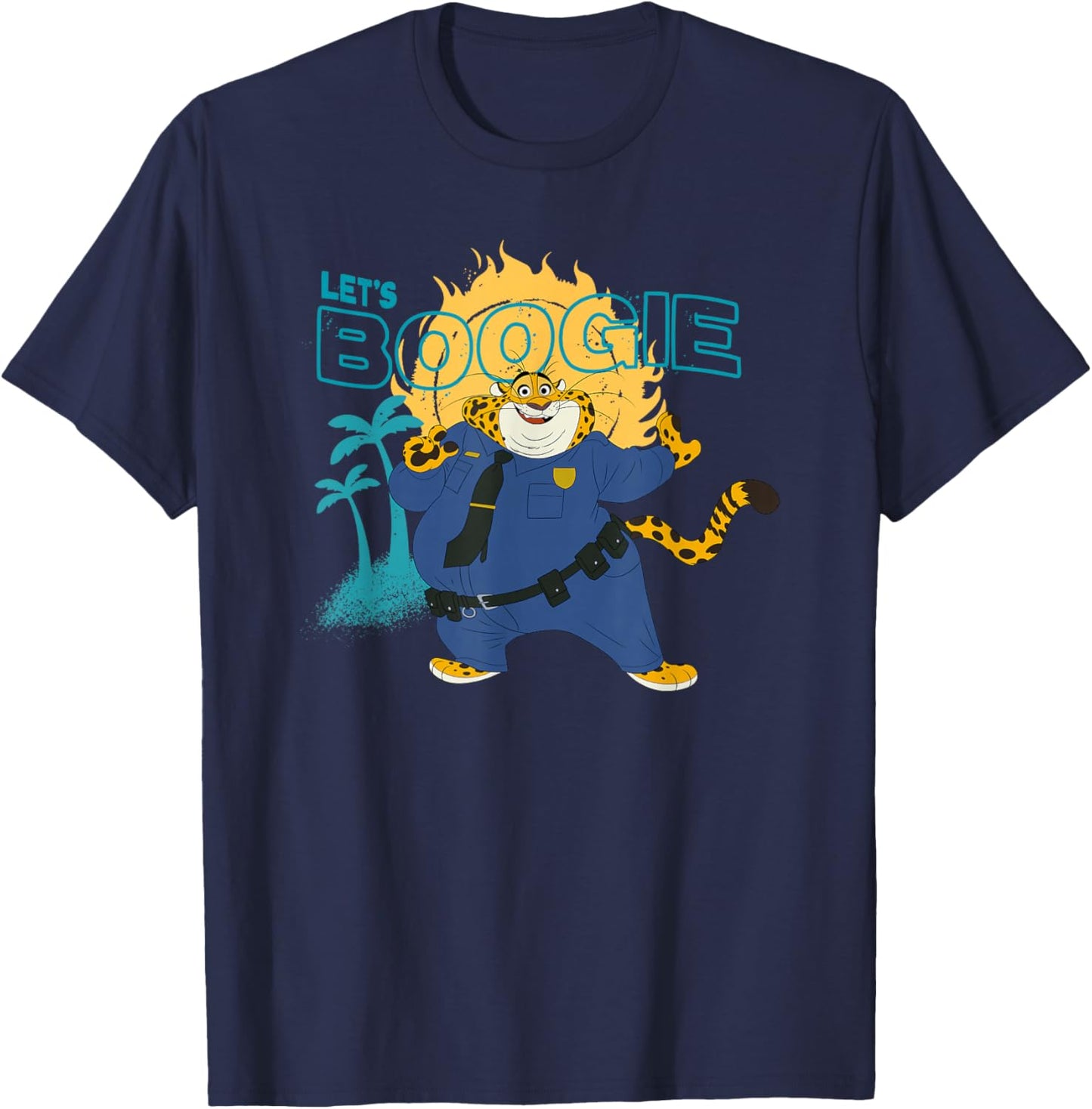 Disney Zootopia 2 Let's Boogie Officer Clawhauser Dancing T-Shirt - T-Shirt | Navy