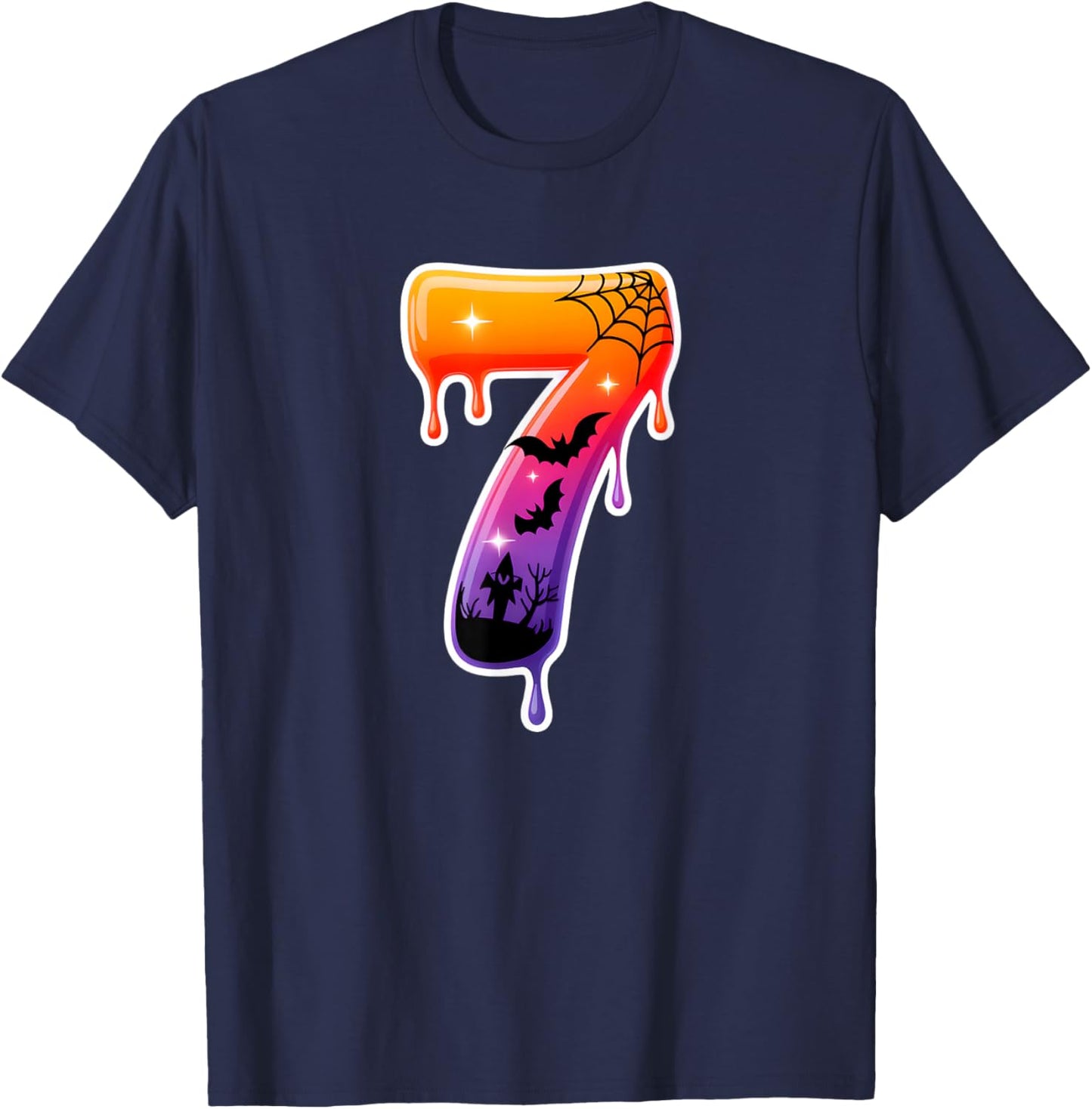 Six Seven 67 6 7 Meme Design Funny Ice Cream Drip Costume T-Shirt - T-Shirt | Navy
